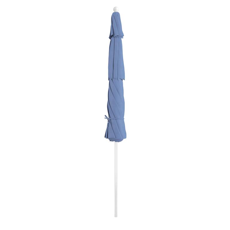 California Umbrella 11' Rd Aluminum Frame, Fiberglass Rib Market Umbrella, Push Open, White Finish, Pacifica Fabric