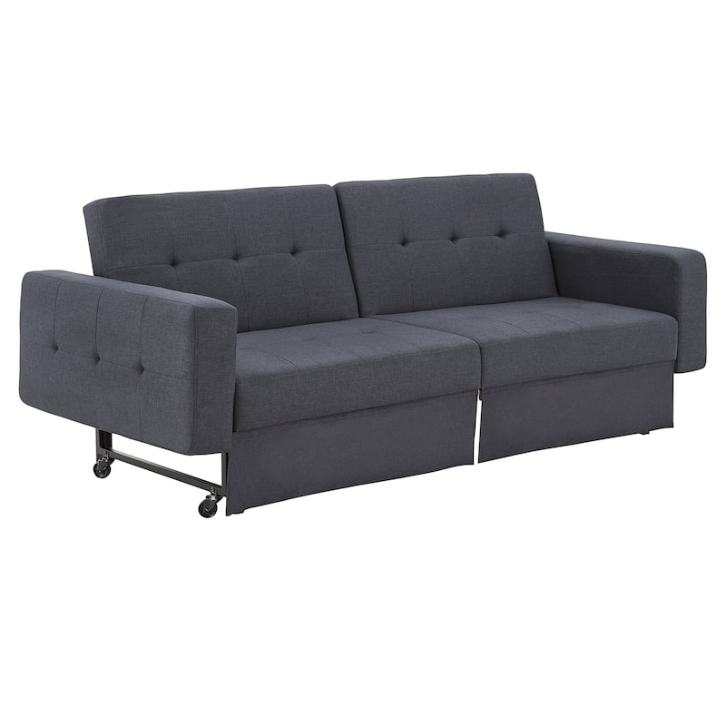 Palatka Full 80" Wide Tufted Fabric Convertible Futon by iNSPIRE Q Classic - Full