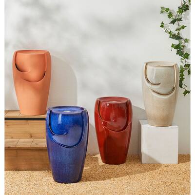 Demta 21-inch Ceramic Fountain with LED Light by Havenside Home