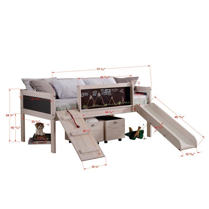 Taylor & Olive Gardenia White Wash Twin Low-loft Bed