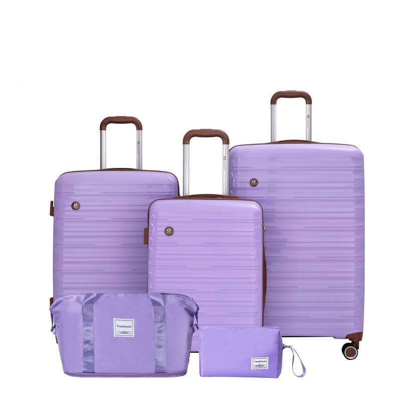 5PCS ABS Luggage Sets with TSA Lock - Purple