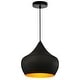 preview thumbnail 1 of 5, Dynamic 15 Inch 1 Light Down Pendant With Black Finish Black