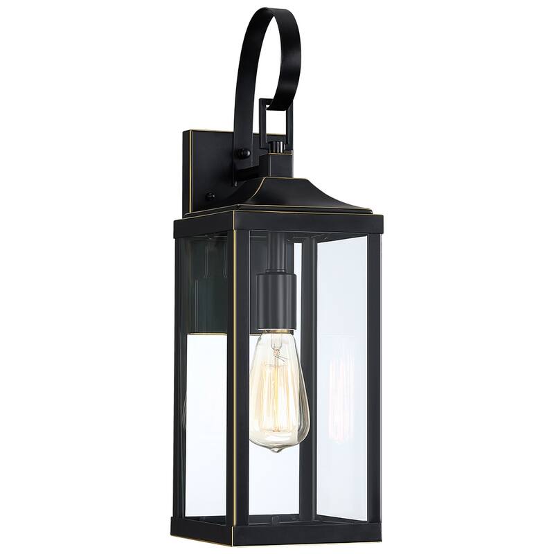 19.3"H 1-Light Medium Outdoor Bronze Exterior Wall Lantern Sconce Light - W6" x E7.2" x H19.3" - 19.3''H