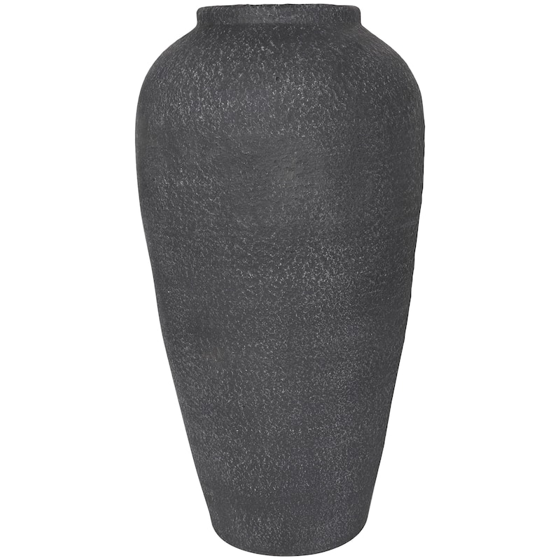 Ceramic Whitewashed Textured Decorative Vase - Black - Roche River Decor