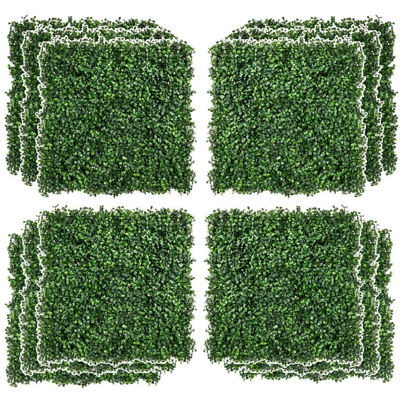 12PCS 20" x 20" Wall Greenery Backdrop, Light Green - Four-Leaf Clover - Four-Leaf Clover