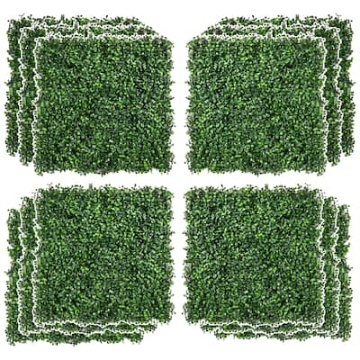 12PCS 20" x 20" Wall Greenery Backdrop, Light Green - Four-Leaf Clover