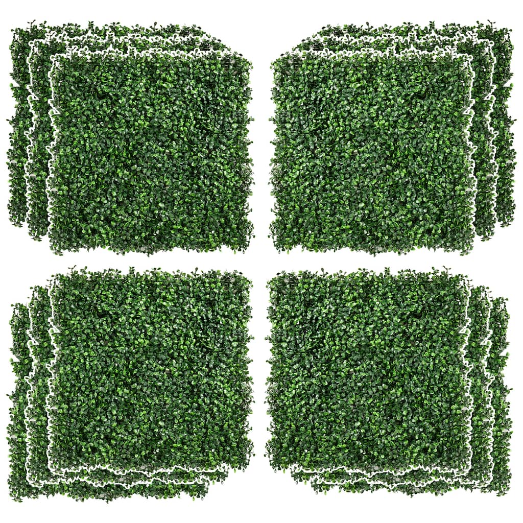 12PCS 20" x 20" Wall Greenery Backdrop, Light Green - Four-Leaf Clover