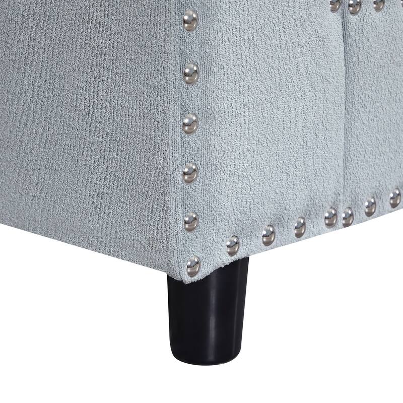 Grey 109.2" L-Shaped 5-Seater Modular Sofa with Removable Cushions