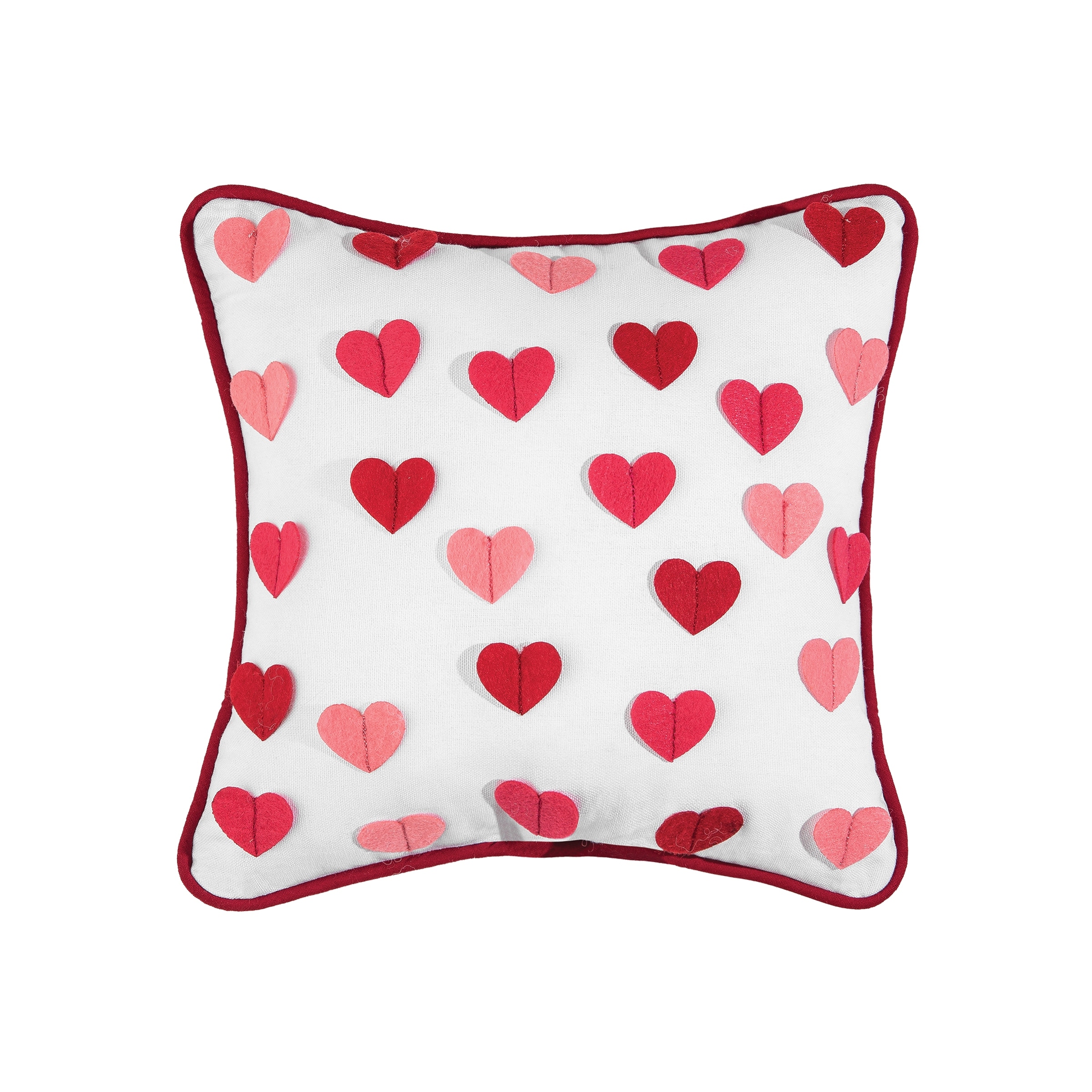 10" x 10" Valentine's Day Heart Embroidered Accent Throw Pillow