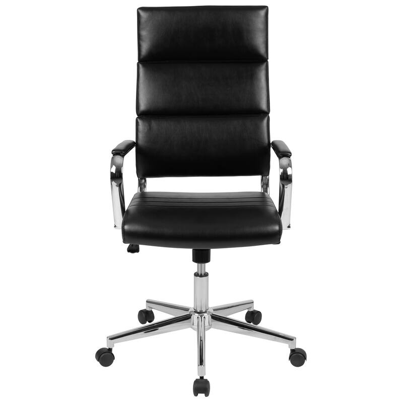 High Back LeatherSoft Contemporary Panel Executive Swivel Office Chair