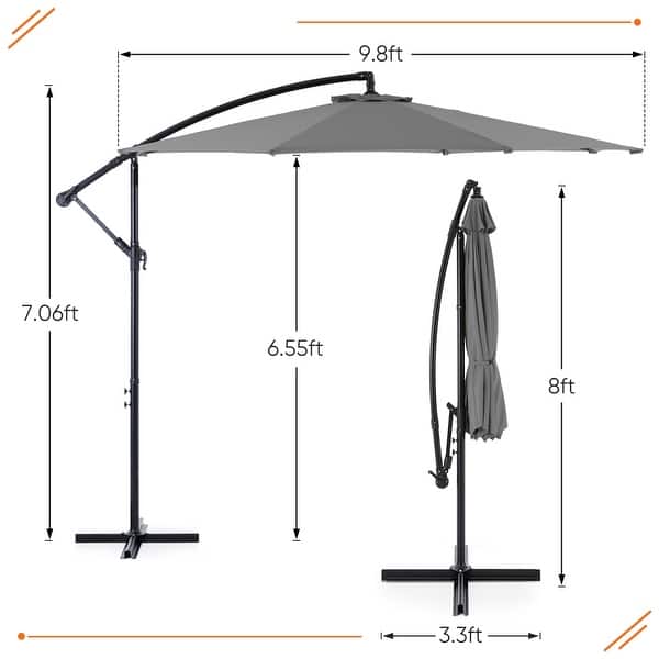9 round patio umbrella threshold 9' Round Outdoor Patio Market Umbrella Black with Black Pole