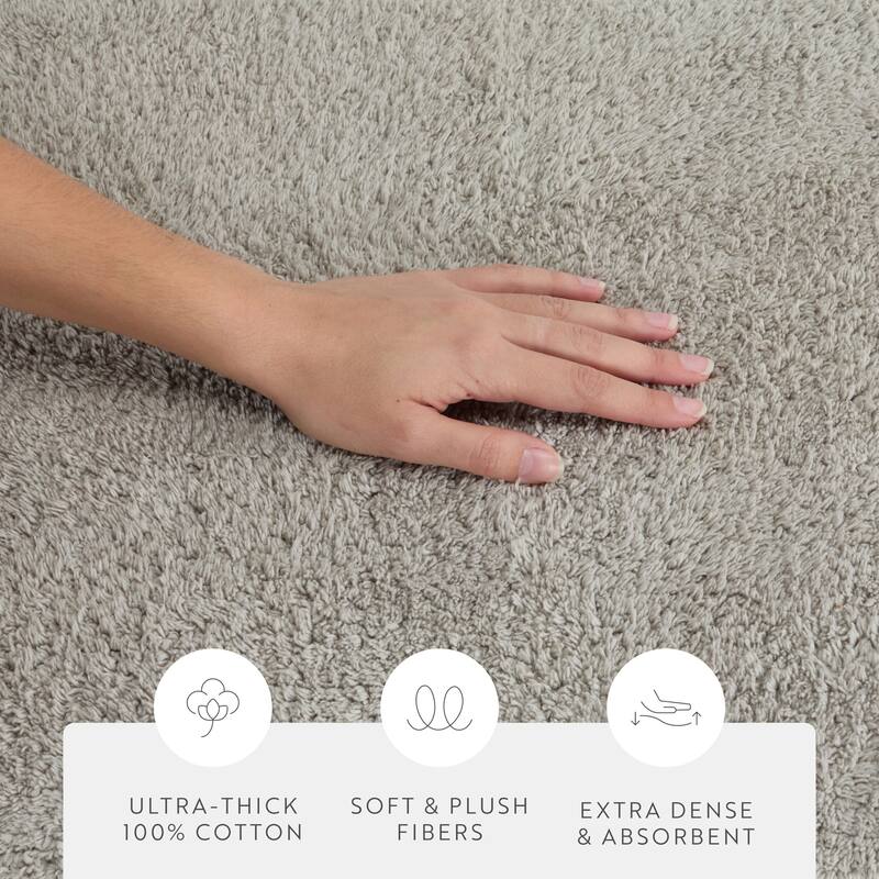 Becky Cameron 100% Cotton Reversible Solid Bath Mat