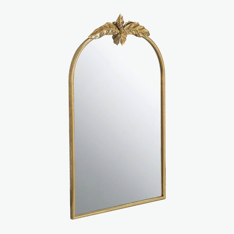 24" x 36" Arched Wall Mirror with Gold Metal Frame