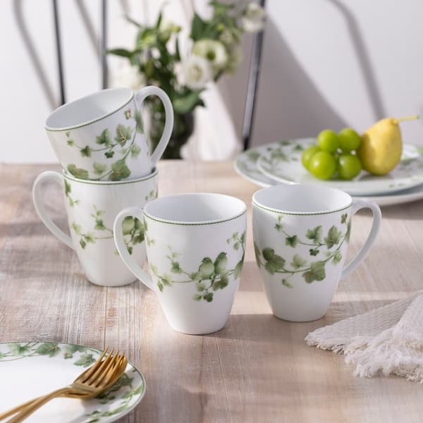 Ivy Whisper Set of 4 Mugs, 16 oz. - Green