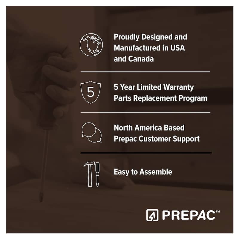 Prepac Elite Armoire Wardrobe Closet Cabinet with Hanging Rail