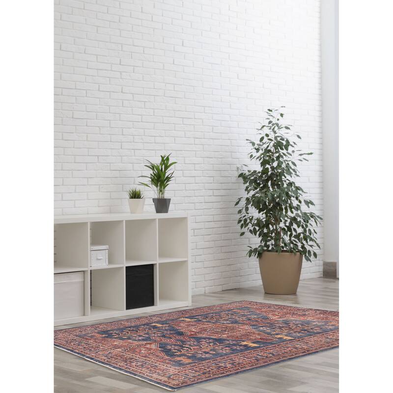 ECARPETGALLERY Hand-knotted Kayseri Vintage Navy Wool Rug - 4'0 x 5'10