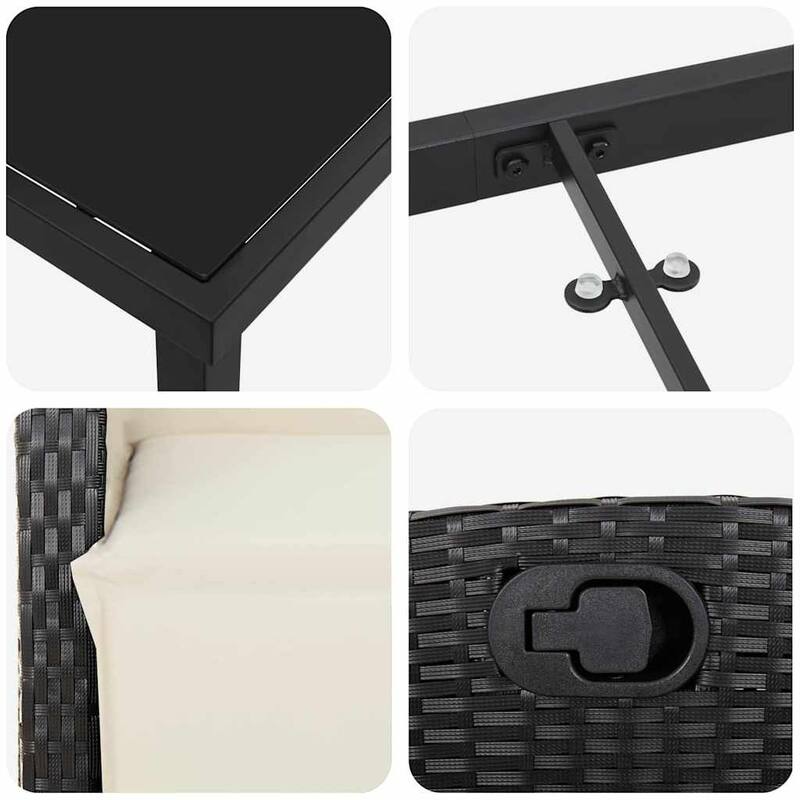 vidaXL Garden Dining Set with Cushion Poly Rattan