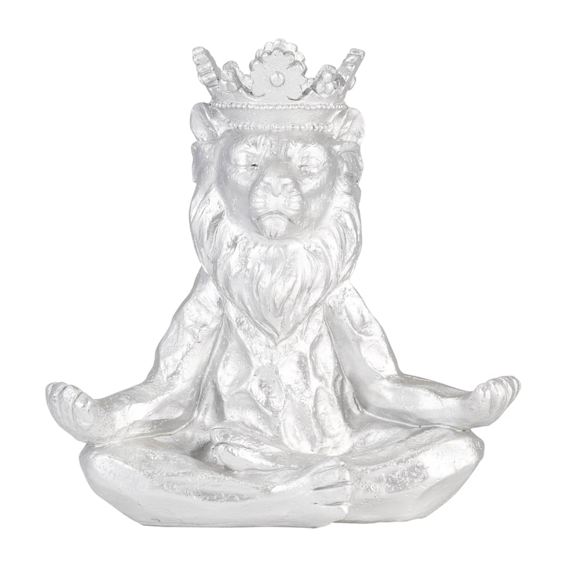 Sagebrook Home Creative Polyresin Yoga Lion Statue Sculpture