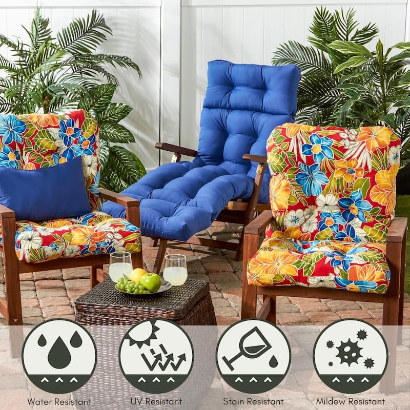 Aloha Floral 42 x 21-inch Outdoor Seat/Back Chair Cushion (Cushion Only)