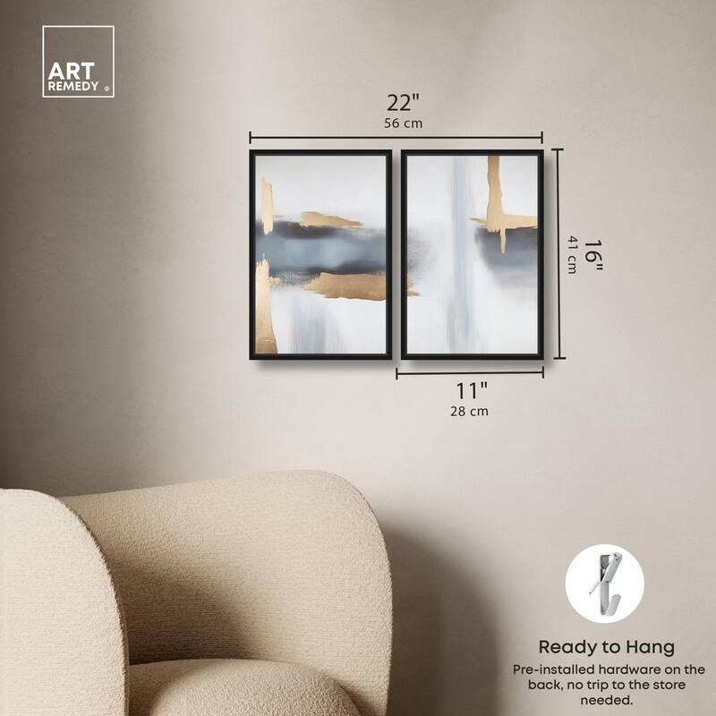 Visual Gold Vortex I Canvas Set of 2 by Art Remedy