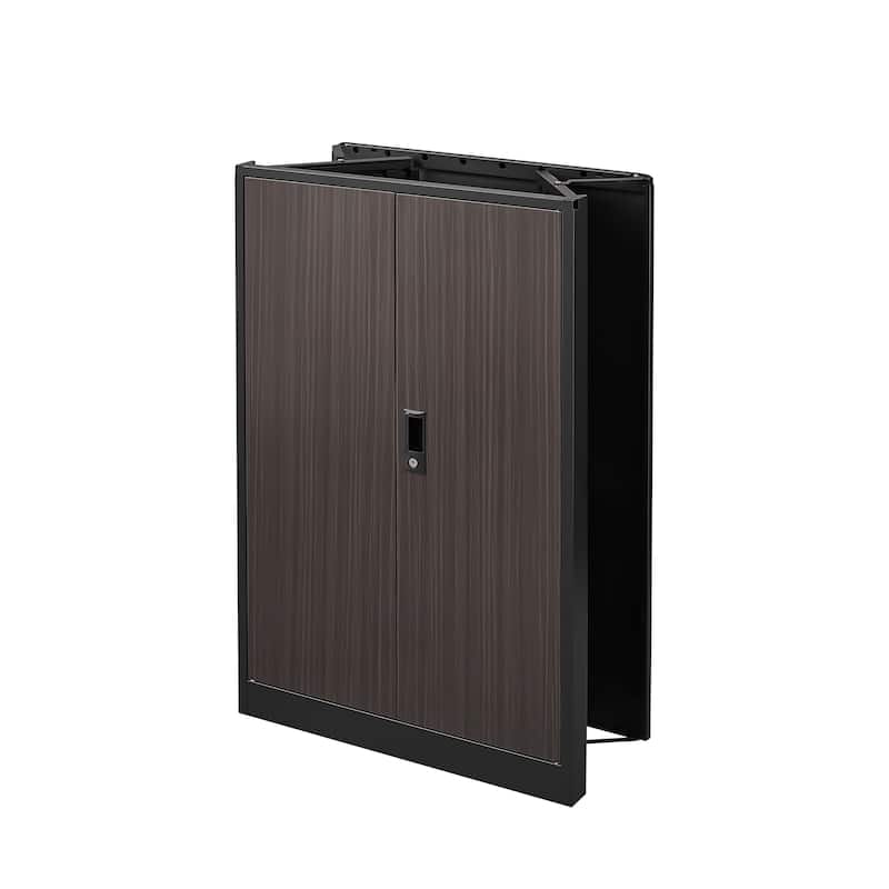 GDFStudio - Benjamin Metal Folding Storage Cabinet with Secure Locking Doors and Flexible Organization