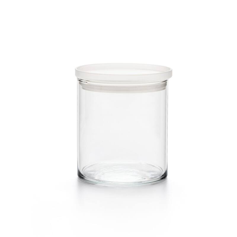 Libbey Stacking Cylinder 4 Piece Assorted Glass Jar Set with Lids - Set of 8