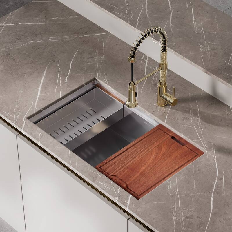 Rivage 32 x 19 Single Basin Undermount Kitchen Workstation Sink - 32 x 19