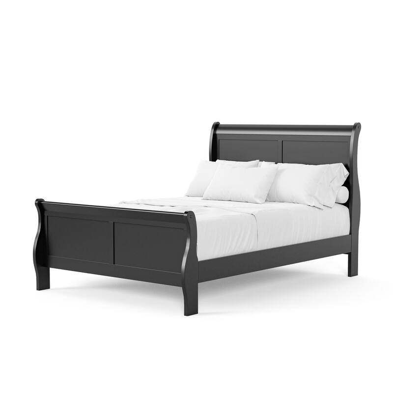 Furniture of America Mayday Modern Solid Wood 3-Piece Sleigh Bedroom Set