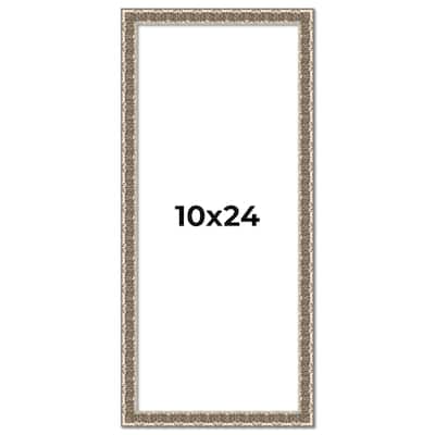 10x24 Frame Silver Versailles Ornate Solid Wood Picture Frame | 1 Inch