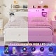 preview thumbnail 12 of 75, Bed Frame with Charging Station and RGB LED Lights, Sturdy Platform Bed with Storage Headboard,