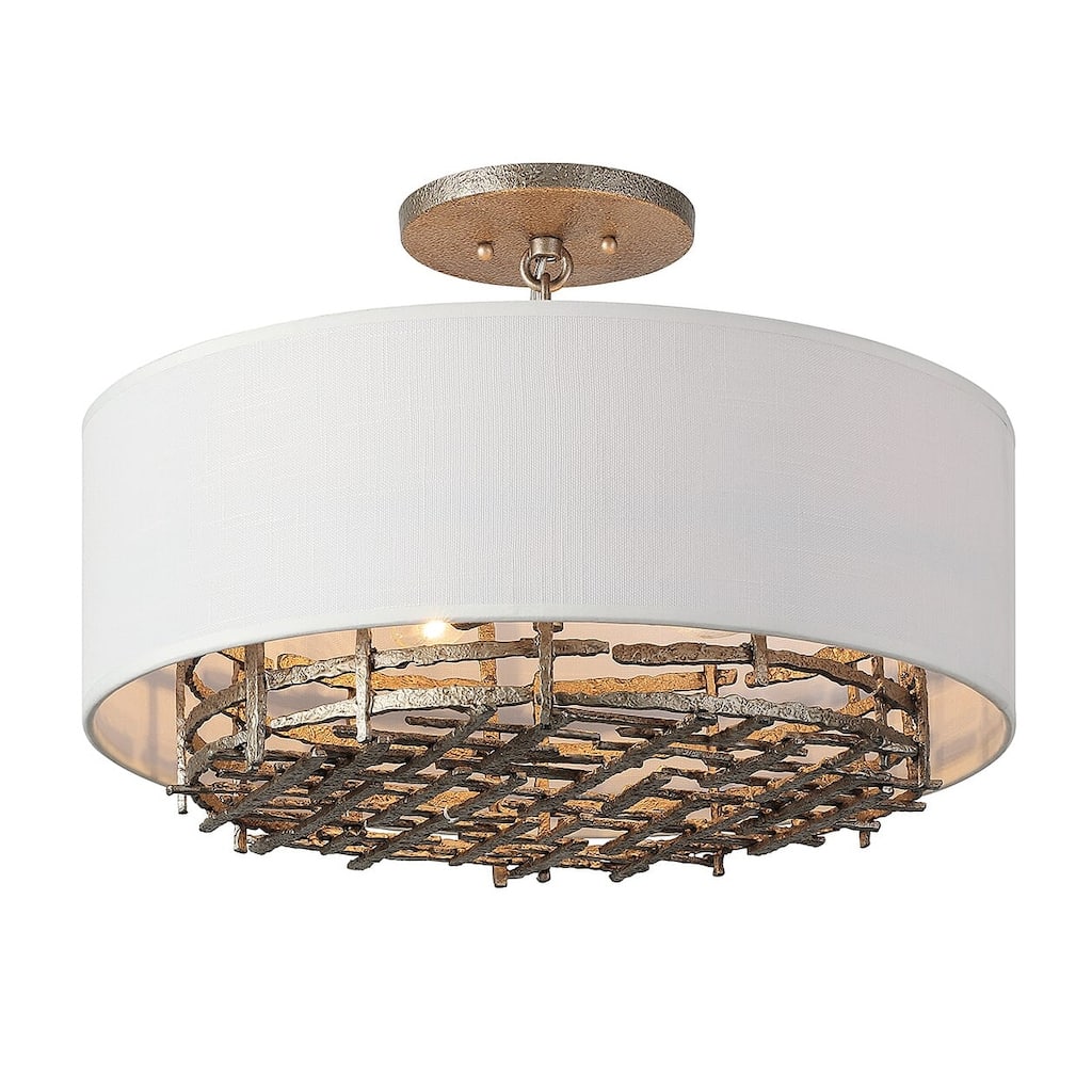 Campagne Luxe Four Light Convertible Semi-Flush or Pendant from the Cameo Collection
