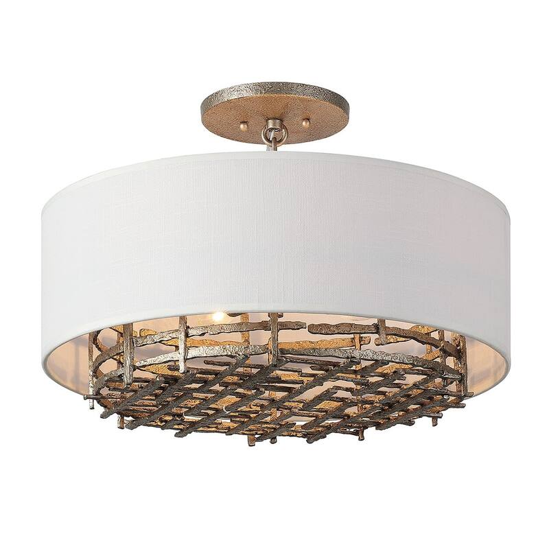 Campagne Luxe Four Light Convertible Semi-Flush or Pendant from the Cameo Collection