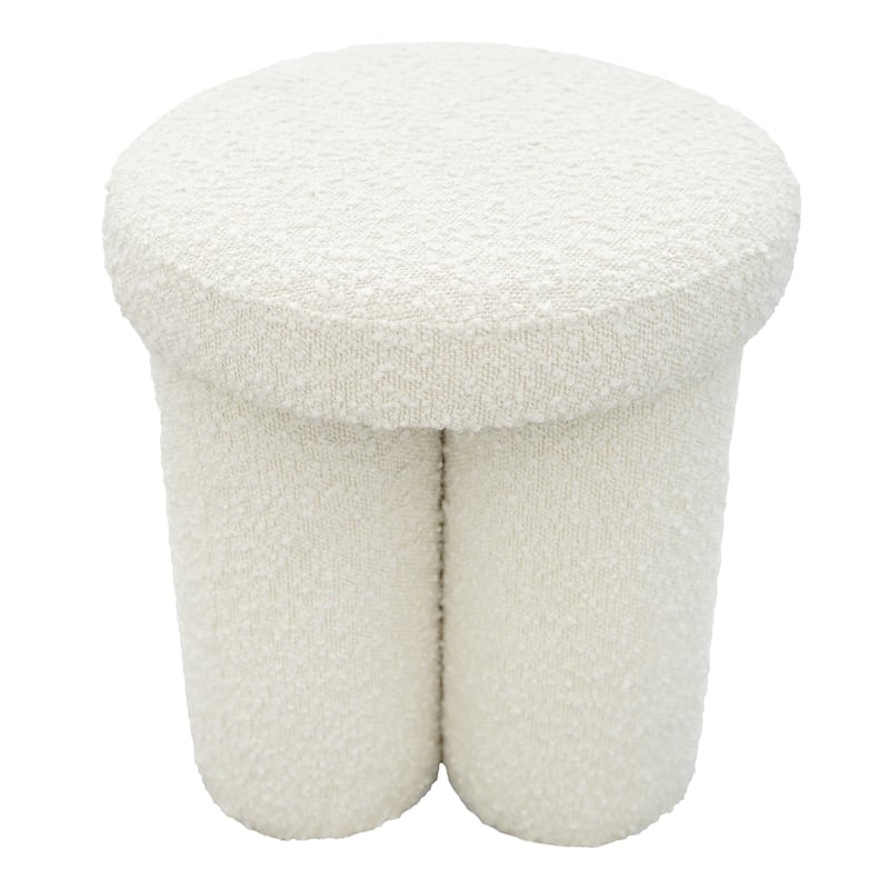 GDFStudio - Wesley Boucle Ottoman Footstool with Sherpa Upholstery, Cozy Seating & Durable Construction - 15"