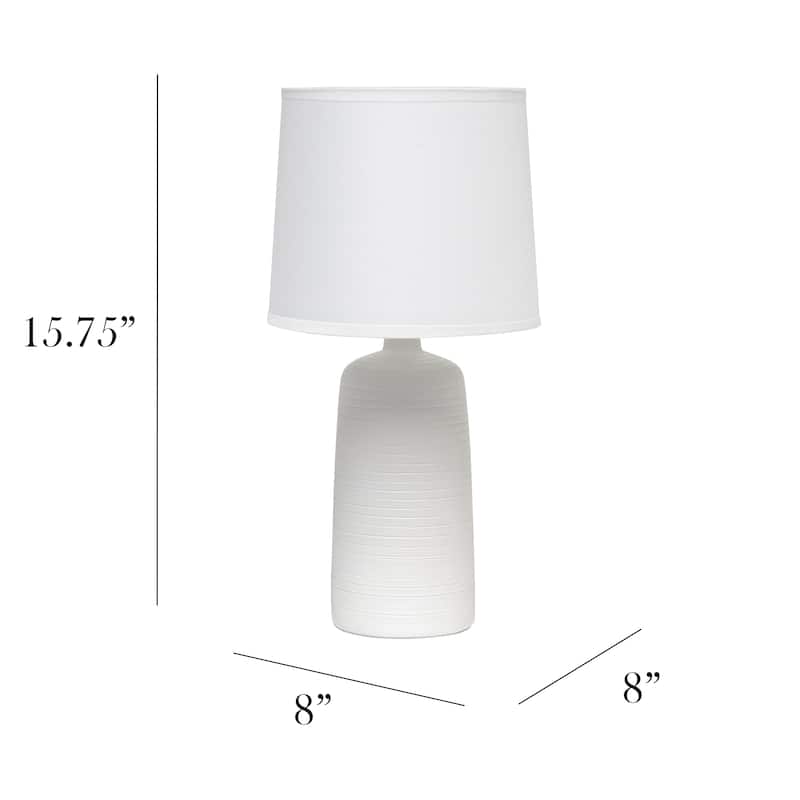 Simple Designs Textured Linear Ceramic Table Lamp, Off White - N/A