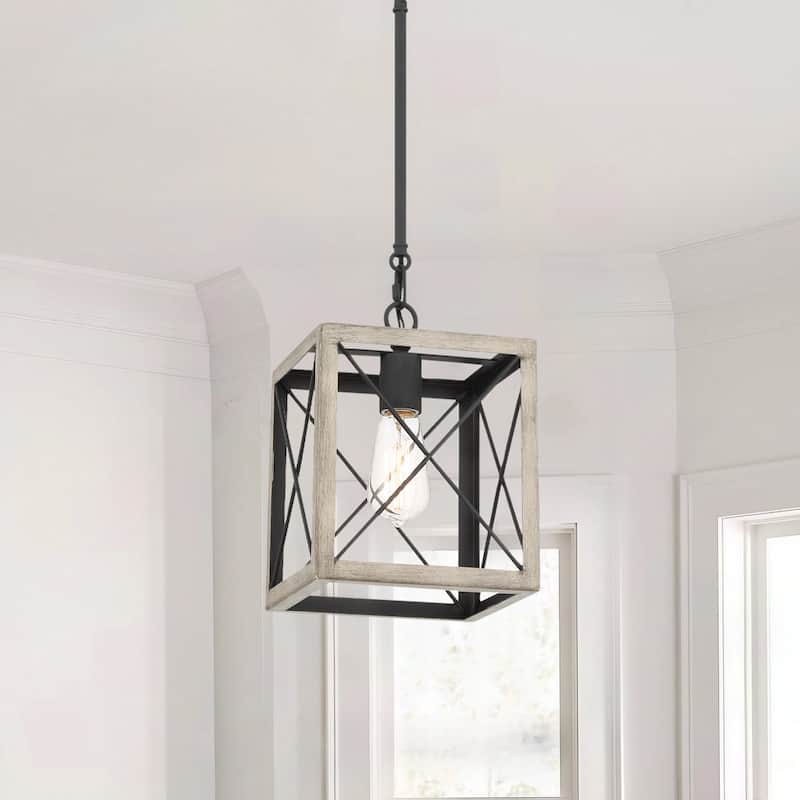 Kiro 1-light Modern Farmhouse Rectangle Pendant Light with UL Certified