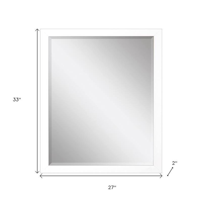 HomeRoots 33" White Framed Accent Mirror - 27.00 in. x 33.00 in. x 2.00 in.
