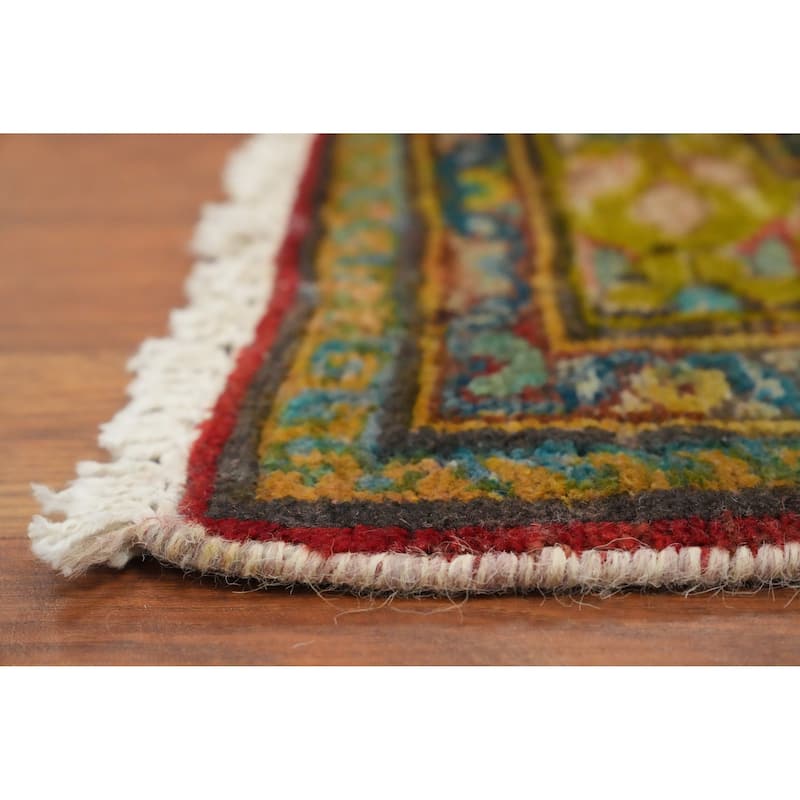 Hand Knotted Oriental 100% Wool Carpet Traditional Floral Red Hamedan Runner Rug - 12' 2'' X 3' 11''