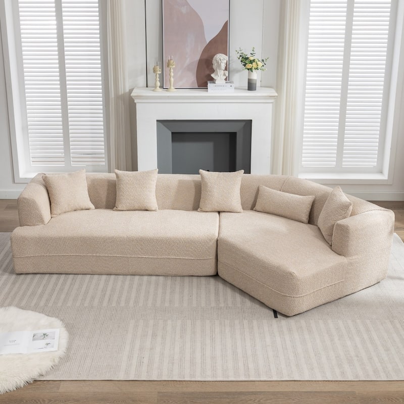 Upholstered Living Room Sectional Sofa, Modern Minimalist Style Couch