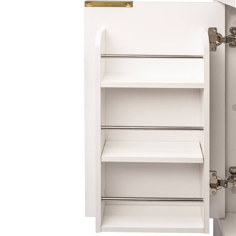 Roomfitters 71" Tall Arched Pantry Cabinet with Fluted Glass Doors & Hidden Drawer, 4-Door Display Cupboard