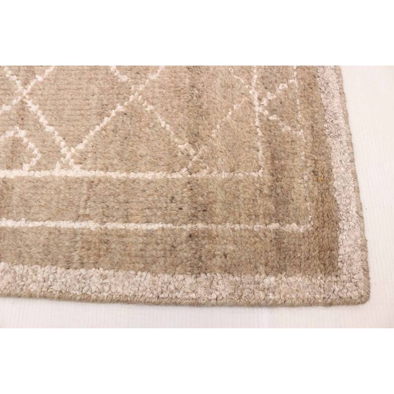 ECARPETGALLERY Hand-knotted Tangier Tan Silk, Wool Rug - 5'6 x 7'10