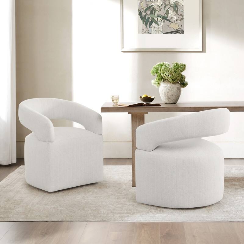 Spruce & Spring Parker Modern Mobile Dining Chair with Casters & Open Back