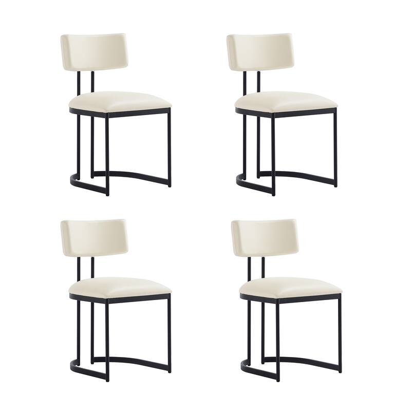 Manhattan Comfort Juno Metal Vegan Leather Side Chair