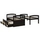 preview thumbnail 20 of 20, Stylish & Simple Twin Bunk Bed with Ladder, Safety Rail, Twin Trundle Bed with 3 Drawers for Bedroom, Guest Room Furniture