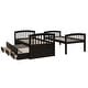 preview thumbnail 10 of 10, Twin Bunk Bed with Trundle, Ladder, Safety Rail and 3 Drawers, Black