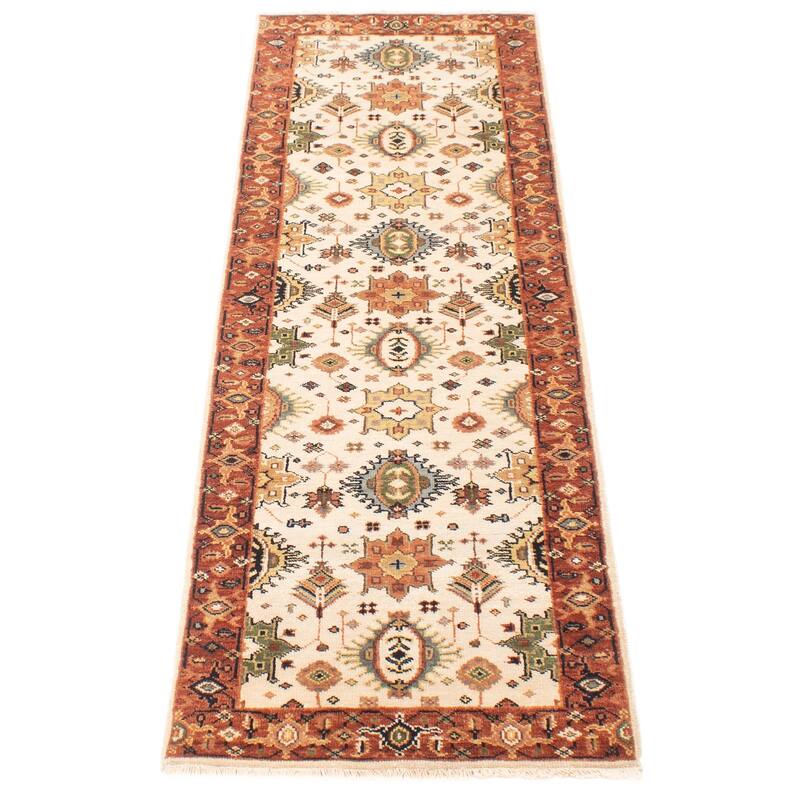 ECARPETGALLERY Hand-knotted Jules Sultane Cream Wool Rug - 2'6 x 7'11