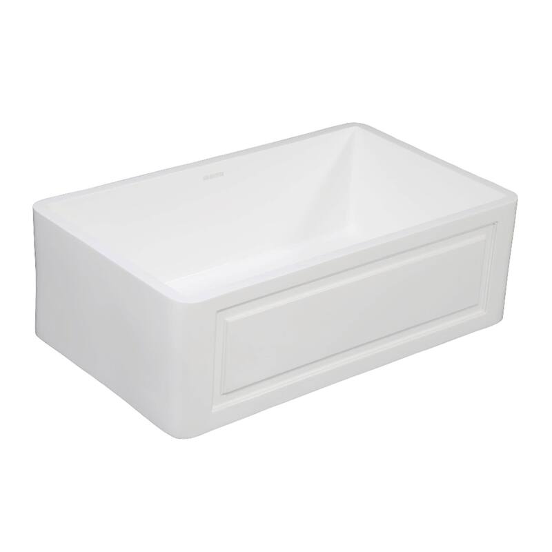 Kingston Brass Arcticstone 30" Farmhouse Single Basin Stone Composite - Matte White