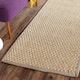 SAFAVIEH Natural Fiber Marina Basketweave Seagrass Rug - 2'6" x 8' Runner - Natural/Grey