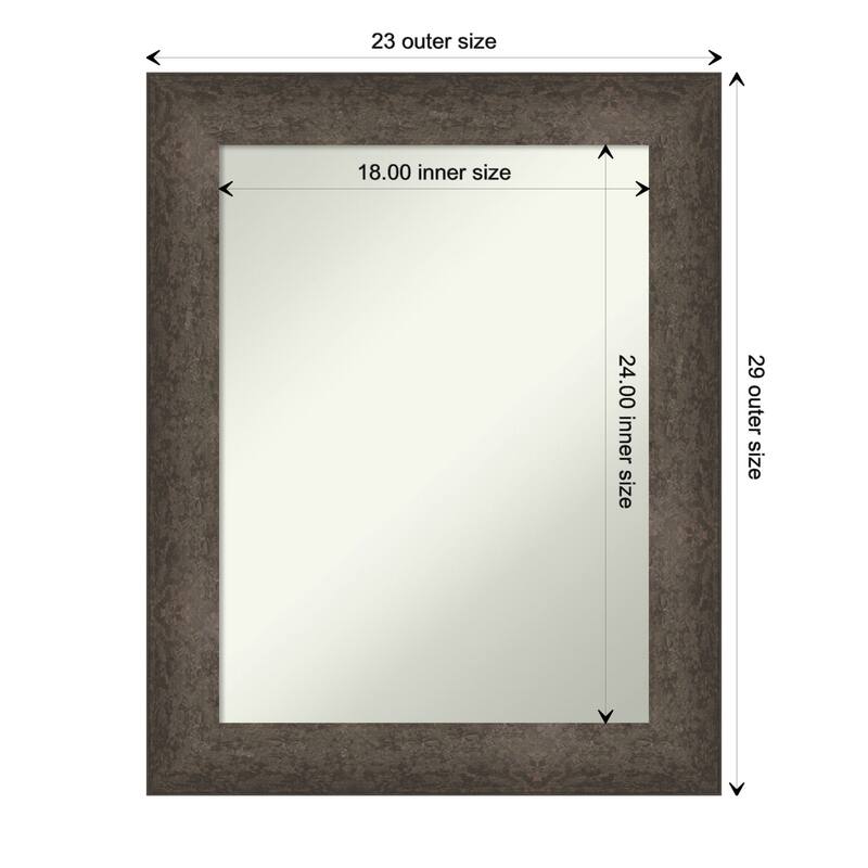 Dappled Non-Beveled Wood Framed Wall Mirror - Dappled Light Bronze - Glass Size 18x24