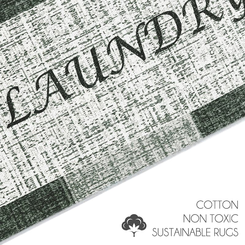 SussexHome Washable Ultra Thin Laundry Room Rug Runner - 20" x 59"