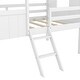 preview thumbnail 13 of 13, Elegant Twin Size Low Loft Wood House Bed with Two Side Windows, Superior Quality & Better Sleeping Environment, White+Brown